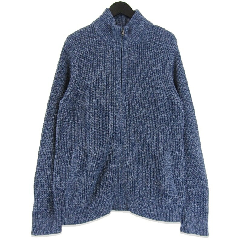 【中古】L.L.Bean エルエルビーン フルジップセーター 508221 オーガニックコットン ジップアップ 中国製 ブルー Lメンズ 18000639
