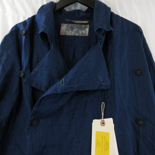 【中古】美品 HALLELUJAH ハレルヤ ホスピタルコート 1940モデル Manteau militaire fran?ais hospitalier インディゴ 36 タグ付き日本製メンズ 71013608