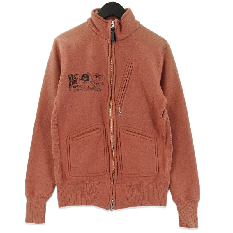 【中古】WESTRIDE ウエストライド ジップ スウェット FULL ZIP STAND SWEAT プリント 裏起毛 日本製 コ..