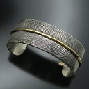 【中古】美品 Harvey Mace ナバホ族 バングル フェザー シルバー 12KGP ブレスレット ワイド BlueSunshineTrading別注 イン...