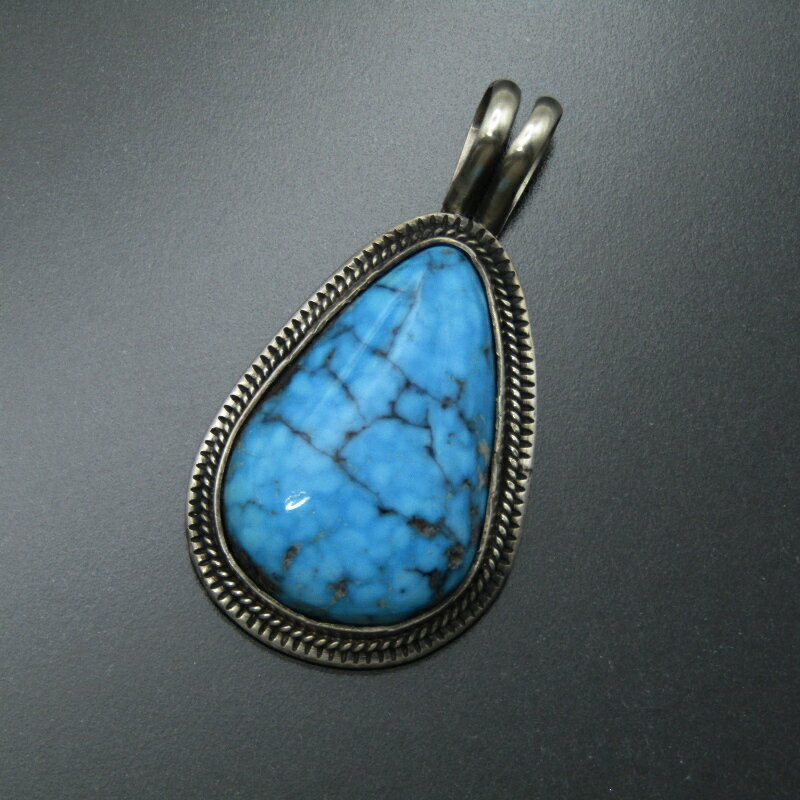 【中古】美品 Steve Arviso ナバホ族 ペンダント キングマン ターコイズ スティーブアルビソ トップ メンズ レディース インディアンジュエリー シ...