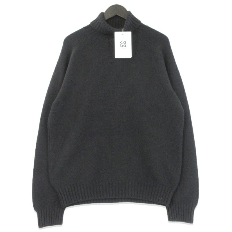【中古】美品 cash&barba キャッシュアンドバルバ タートルネックニット TC23C-01SW01C ベビーカシミヤ ブラック 黒 1 タグ付き Mongolian Cashmere Turtle-Neck サンプル品 モンゴル製 メンズ 70016991