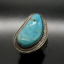【中古】Navajo ナバホ族 リング ターコイズ ナバホ メンズ レディース シルバー 指輪 11号 インディアンジュエリー シルバー 28010976
