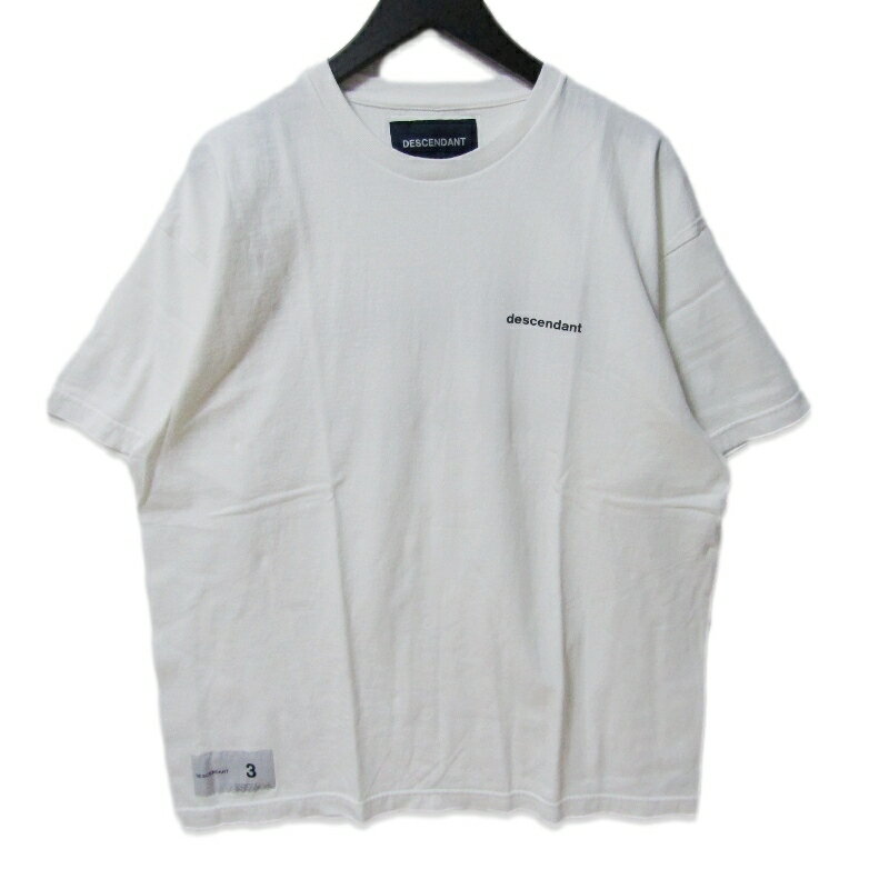 【中古】DESCENDANT ディセンダント 半袖Tシャツ CACHALOT カシャロ プリント ロゴ ホワイト 白 3メンズ 27111452