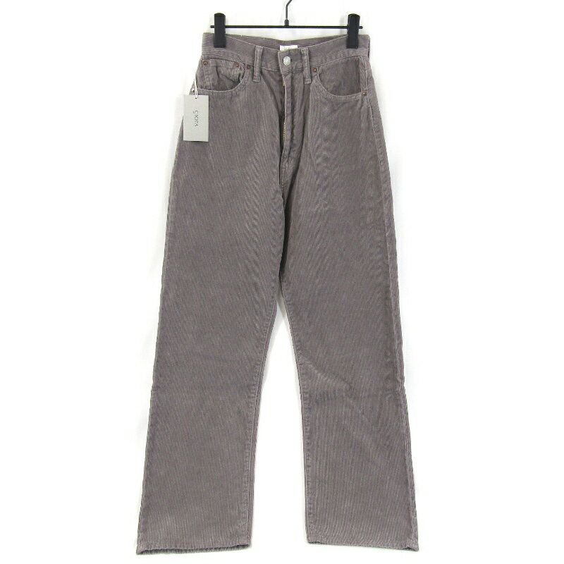 【中古】未使用 CIOTA シオタ コーデュロイパンツ 22AW PTLN-5HI-COW-BB レディース ウィメンズ スビンコットン グレー 28 タグ付き ハイウエスト 5Pパンツ 日本製 ジップフライ 65008920
