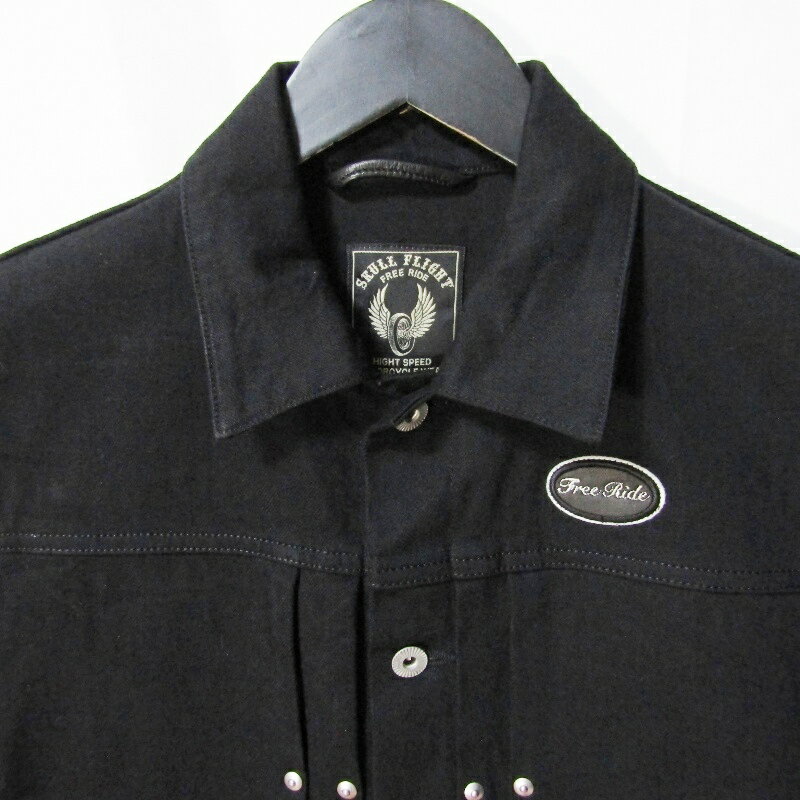 【中古】美品 SKULL FLIGHT スカルフライト ワークベスト ストレッチ Stretch Vest Type6 ブラック 黒 38メンズ 27111571