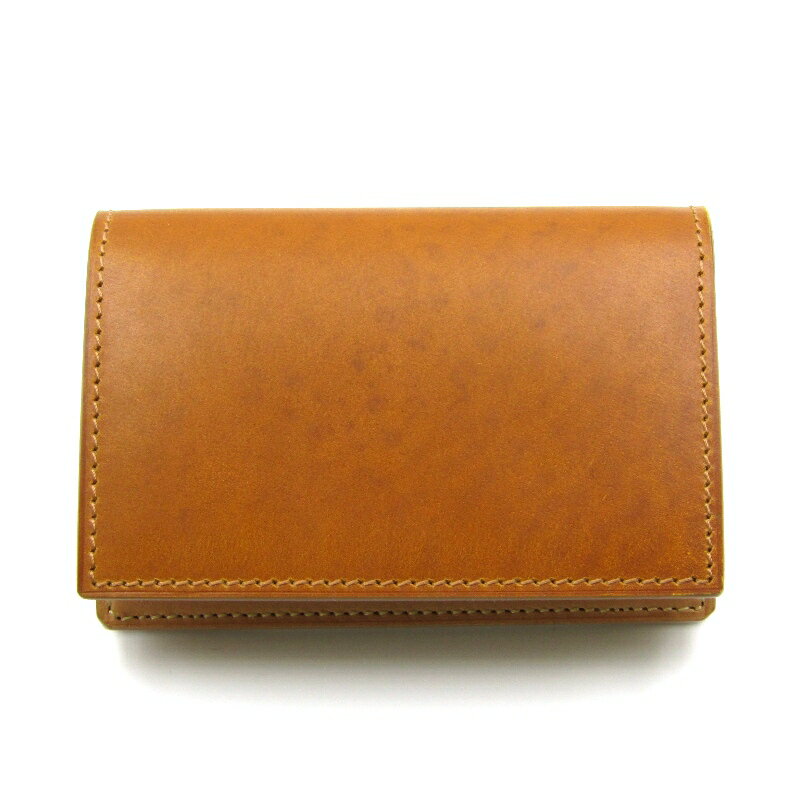 【中古】未使用 Flathority フラソリティ 名刺入れ FM704 水染 オイルコードバン 内装ヌメ革 カードケース 日本製 キャメル レザー 24005553