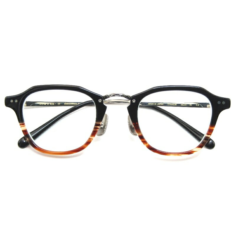 【中古】美品 河和田 カワダ メガネフレーム 名人集 関義一-09 度入り 日本製 セキヨシカズ C6 ブラッ..
