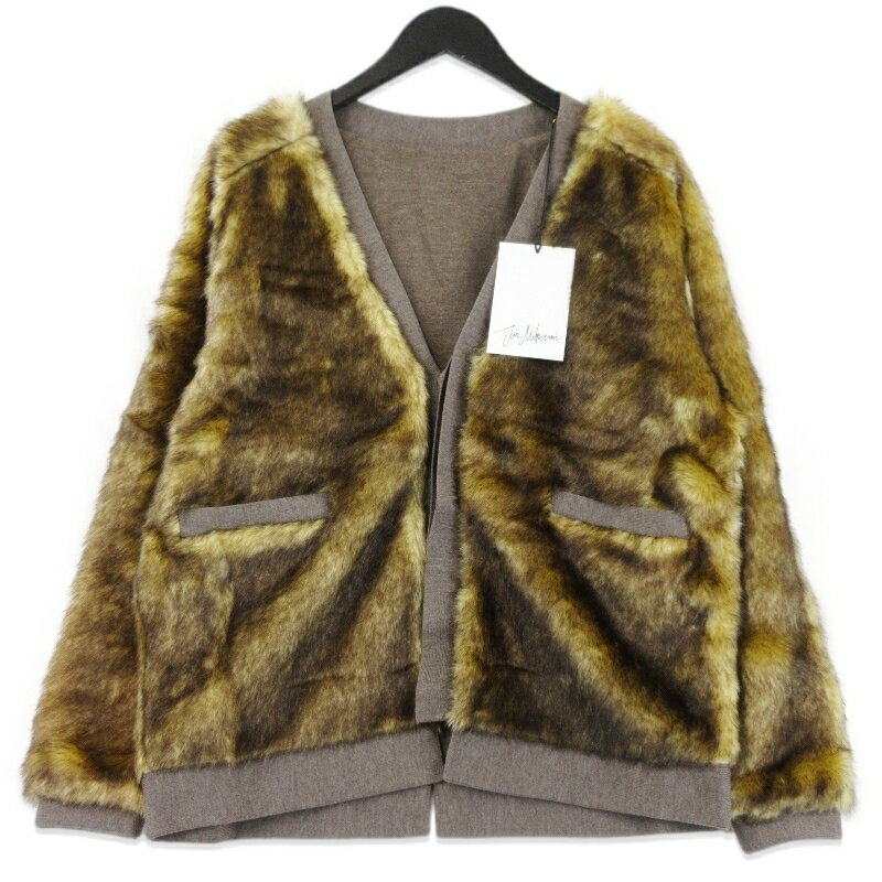 樂天商城 - 【中古】未使用 JUN MIKAMI ジュンミカミ FUR CARDIGAN JM-24AW-7-N ファー カーディガン フェイクファー ブラウン F タグ付き レディース 70017193