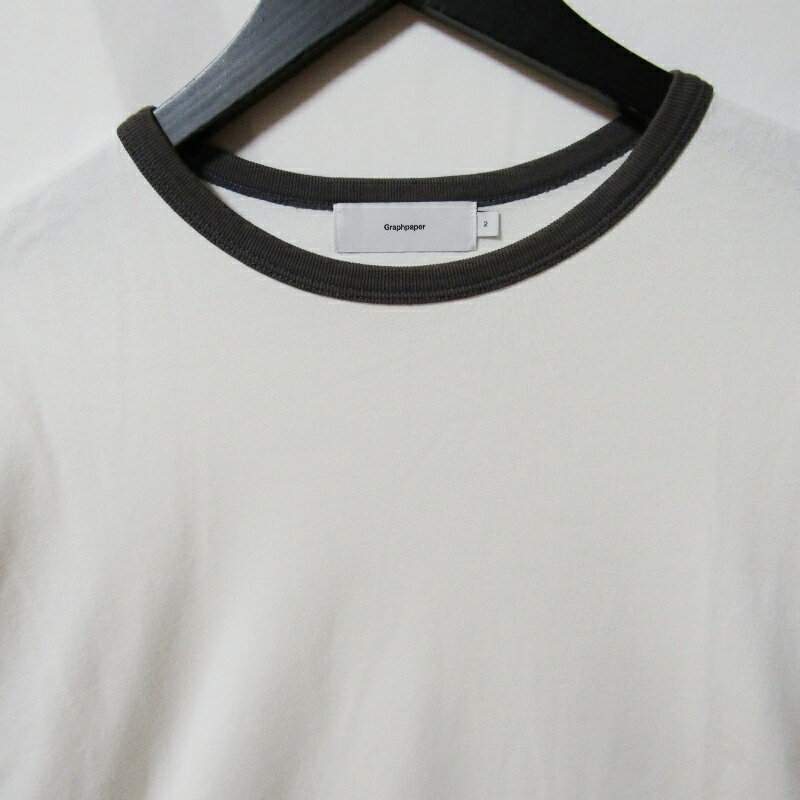【中古】Graphpaper グラフペーパー 半袖Tシャツ GM231-70255B リンガーTシャツ Ringer T-shirt ホワイト 白 2 タグ付きメンズ 27111682