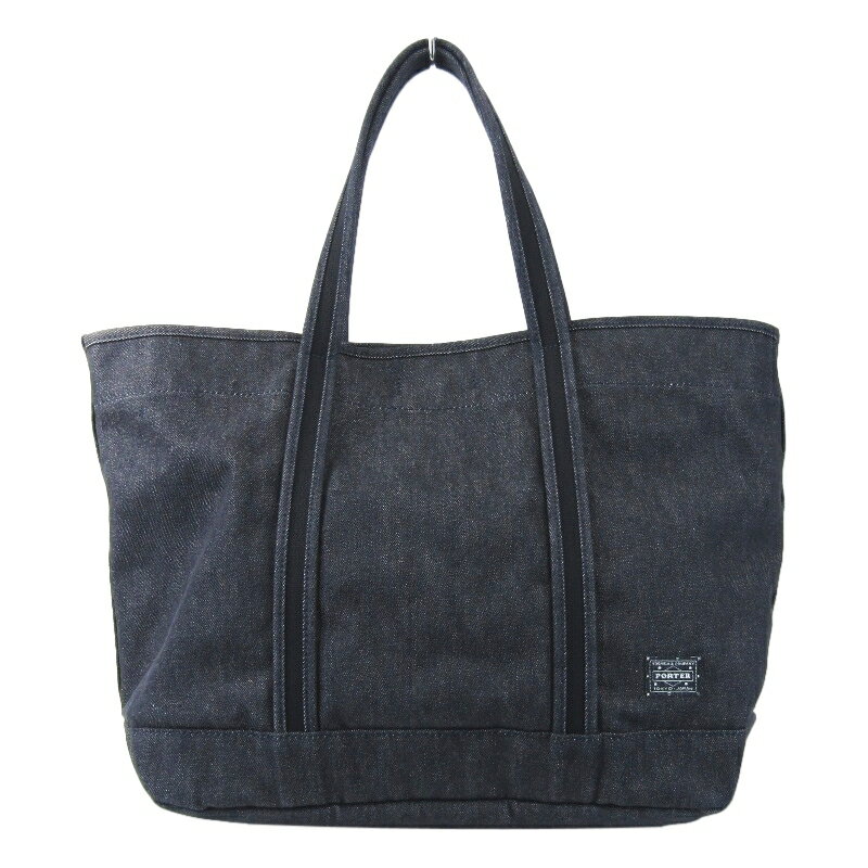 【中古】PORTER GIRL ポーター ガール トートバッグL ボーイフレンド 839-08358 BOYFRIEND TOTE DENIM TOTE BAG(L) リジッド バッグ 鞄 61004087