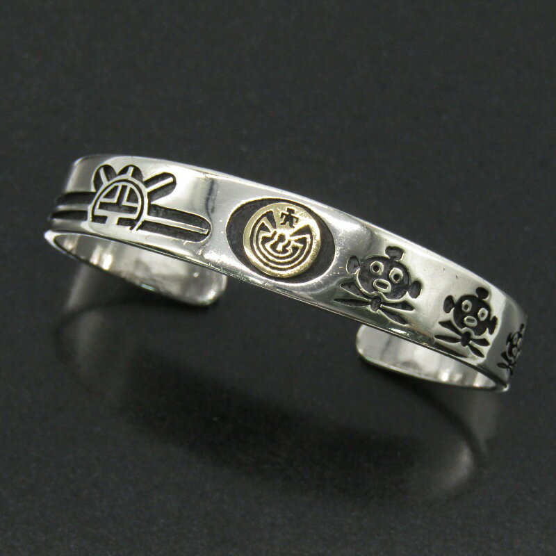【中古】Jason Takala ホピ族 バングル 14K メイズ オーバーレイ ジェイソンタカラ ブレスレット メンズ レディース インディアンジュエリー シルバー 80007227