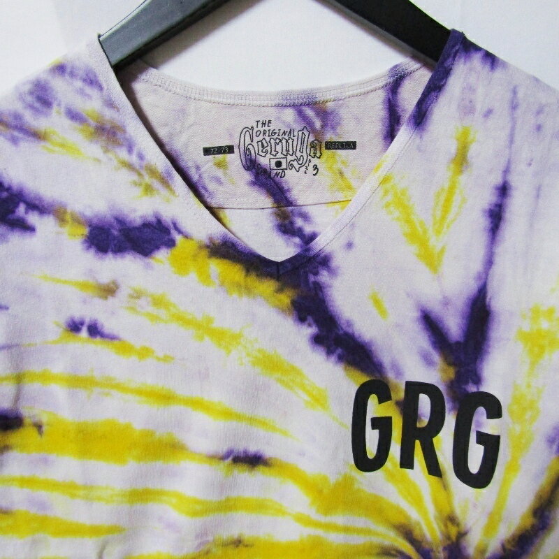【中古】未使用 GERUGA ゲルガ Vネック タイダイ長袖Tシャツ GR-C-151B V-NECK HEAVY LONG-SLEEVE C-T / TI-DYE YELLOW×PURPLE 3メンズ 27112244