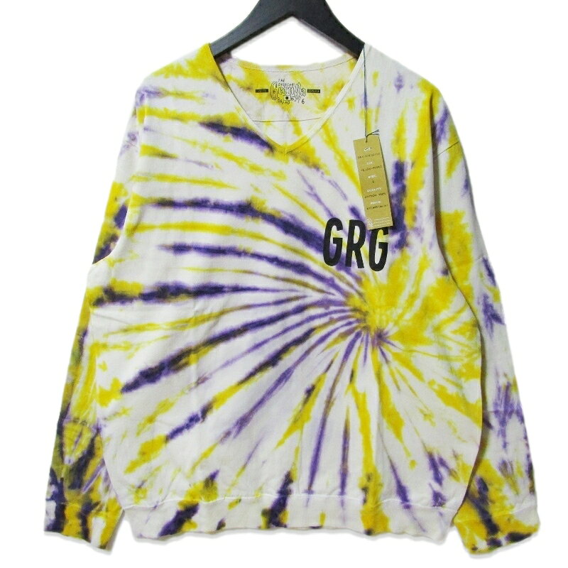 樂天商城 - 【中古】未使用 GERUGA ゲルガ Vネック タイダイ長袖Tシャツ GR-C-151B V-NECK HEAVY LONG-SLEEVE C-T / TI-DYE YELLOW×PURPLE 6メンズ 27112246
