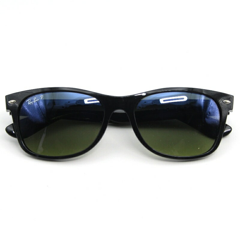 樂天商城 - 【中古】美品 Ray-Ban レイバン サングラス RB2132 NEW WAYFARER イタリア製 601/76 ブラック ニューウェイファーラー 偏光 ウェリントン USフィット グリーングラディエントブルー ポラライズド メガネ 眼鏡 54000229
