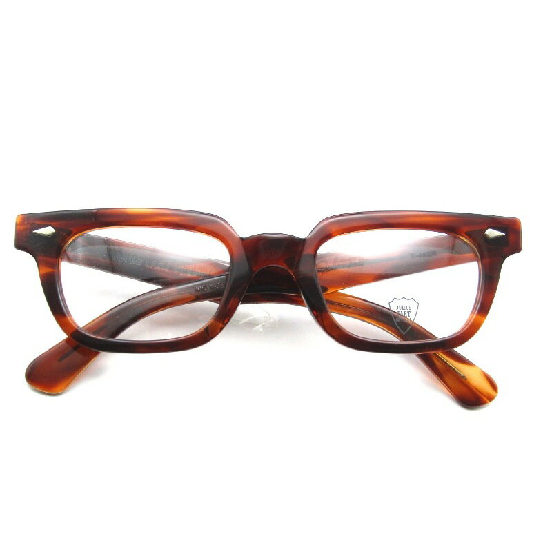【中古】未使用 JULIUS TART OPTICAL ジュリアスタートオプティカル メガネフレーム T-man 49-23 PL-029L 日本製 DEMI AMBERティーマン レクタングル メガネ 眼鏡 サングラス 65009430