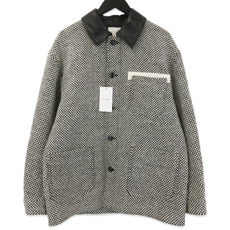 【中古】未使用 SOPHNET. ソフネット LEATHER COLLAR COVERALL SPNT-252006 レザーカラー カバーオール 日本製 ブラック 黒 3メンズ 71014693