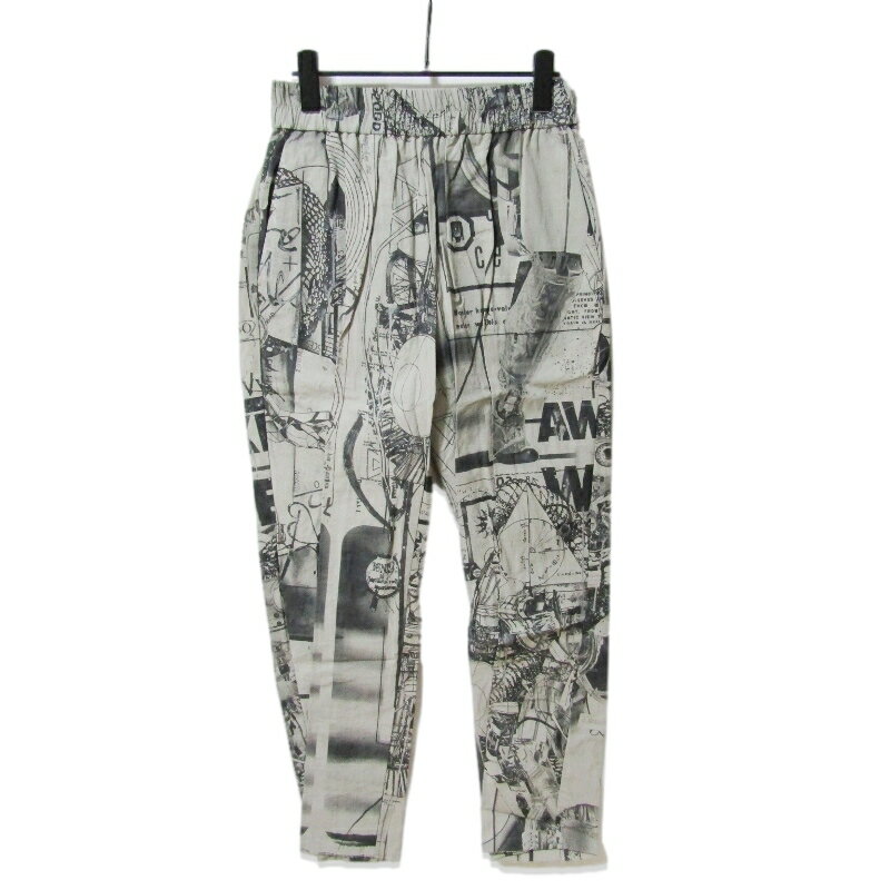 【中古】美品 semoh セモー グラフィックパンツ HTBS-048 イージーパンツ Wide Awake Pants GRAPHIC PANTS ベージュ 1メンズ 27112387