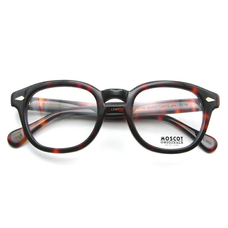 【中古】未使用 MOSCOT モスコット メガネフレーム LEMTOSH 49 JPN LTD19 中国製 BURNT TORTG バーントトートイズ/ゴールドレムトッシュ 日本限定19弾 ボスリントン ボストン/ウェリントン メガネ 眼鏡 サングラス 65009565