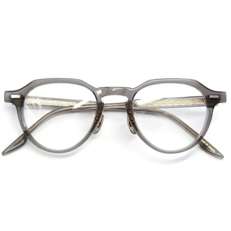 【中古】未使用 AKIRA&SONS アキラアンドサンズ メガネフレーム PETE 日本製 ピートクラウンパント セルロイド GY グレー メガネ 眼鏡 サングラス 61004601