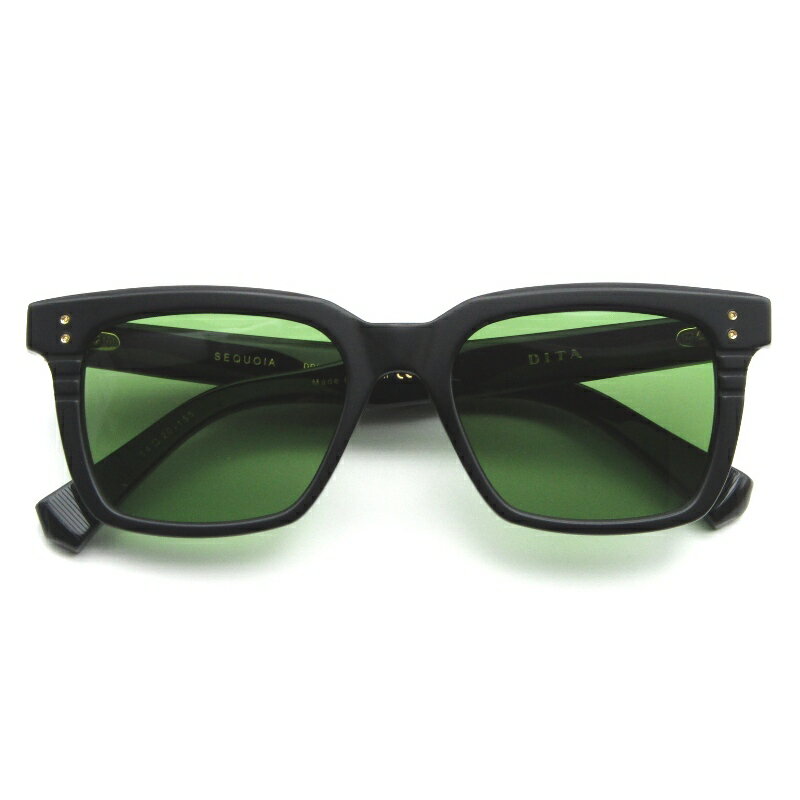 【中古】美品 DITA ディータ サングラス SEQUOIA DRX-2086-A-T-BLK-54 日本製 セコイア ウェリントン USフィット Matte BlackVintage Green メガネ 眼鏡 サングラス 65009624