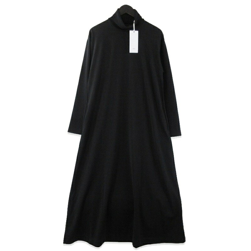 【中古】未使用 Graphpaper グラフペーパー Brushed Mockrody High Neck Dress GL253-70426 25AW ハイネックドレス BLACK 0スーピマコットン 日本製 ウィメンズ レディースレディース 71014818