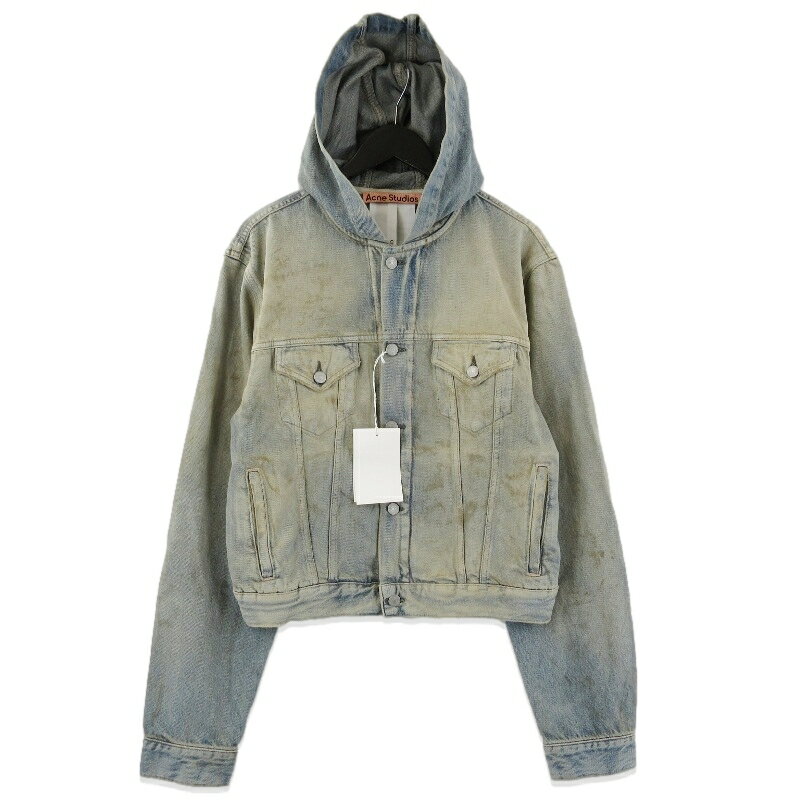 樂天商城 - 【中古】美品 Acne Studios アクネストゥディオズ デニムジャケット Denim Hood Jacket FN-UX-OUTW000083 ダメージ加工 Mid Blue Lイタリア製 メンズ 71014906