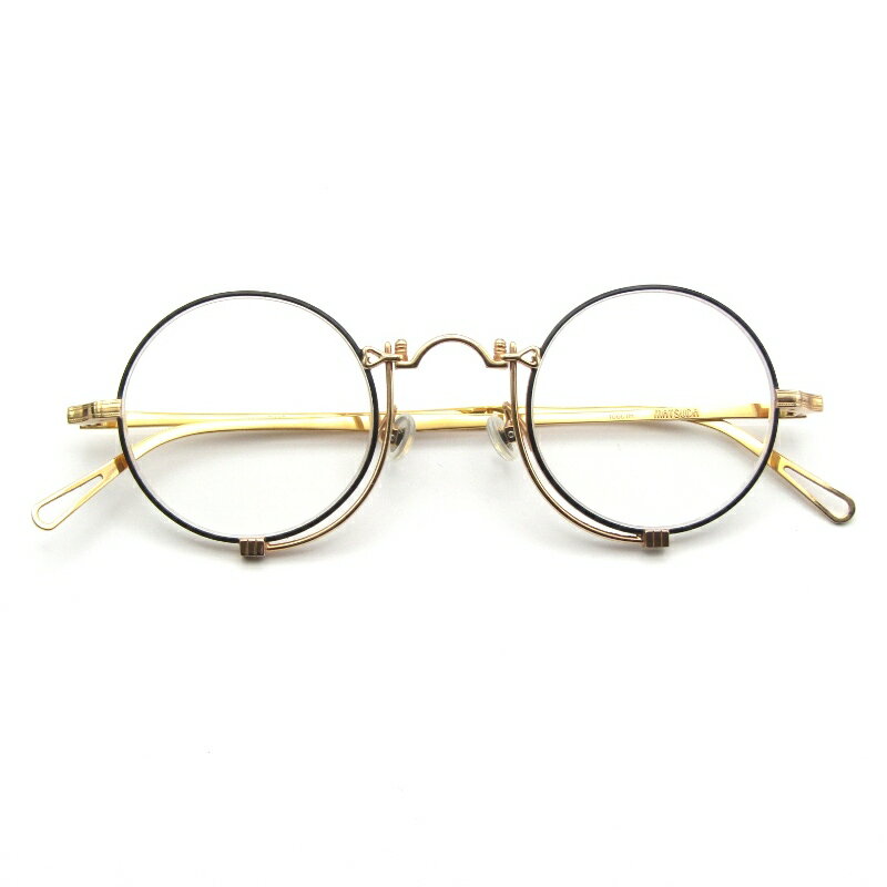 【中古】MATSUDA マツダ メガネフレーム 10601H 度入り 日本製 ラウンド 七宝 丸メガネ RG-MBK ローズゴールド/マットブラックメタル メガネ 眼鏡 サングラス 65009724(4.0)