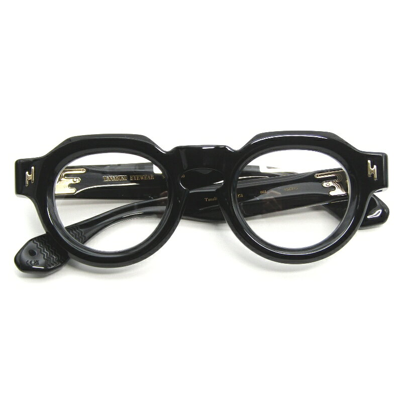 【中古】美品 TANABIKU EYEWEAR 靉靆く タナビク メガネフレーム Sakura 桜 日本製 サクラ クラウンパント 限定100本 10mm厚 BKテレビジョンカット メガネ 眼鏡 サングラス 65009726