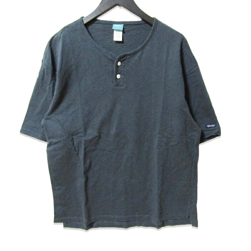 樂天商城 - 【中古】Tieasy ティージー 半袖ヘンリーネックTシャツ ショートスリーブ コットン 日本製 ネイビー 5メンズ 27112636