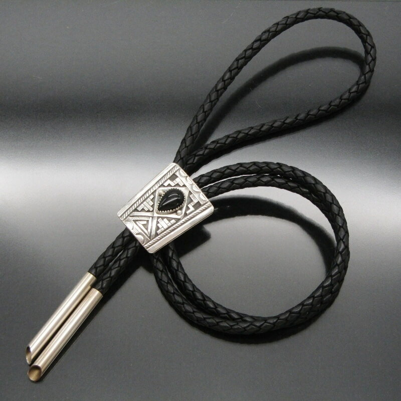 【中古】美品 Peter Nelson ナバホ族 ボロタイ オニキス ピーターネルソン オーバーレイ インディアン..