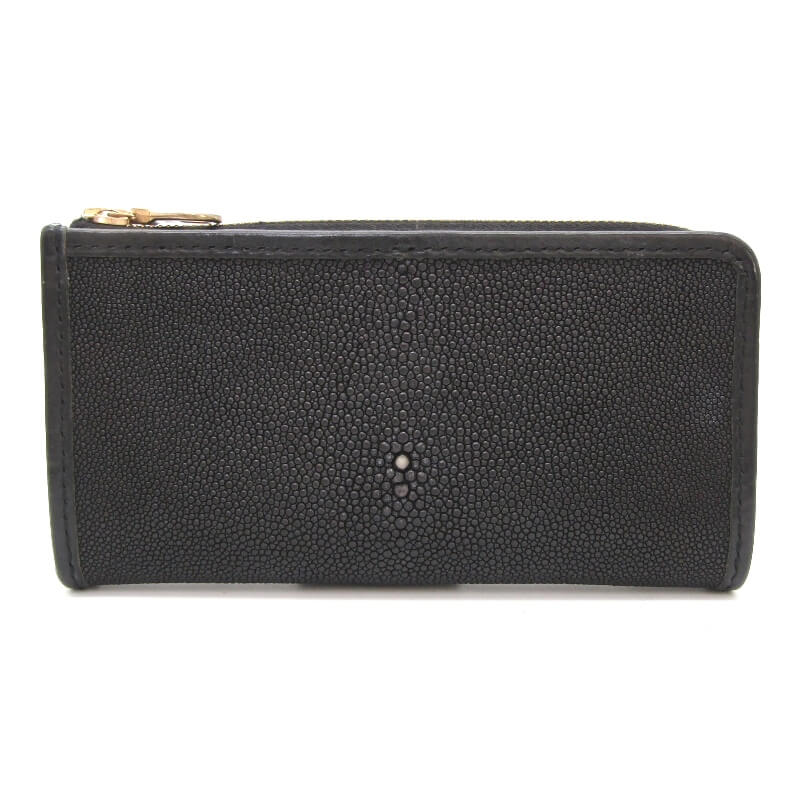 樂天商城 - 【中古】Tochca トーチカ 長財布 ガルーシャ Galuchat L字Zip エイ革 ロングウォレット ファスナー ブラック 黒 レザー 28011902