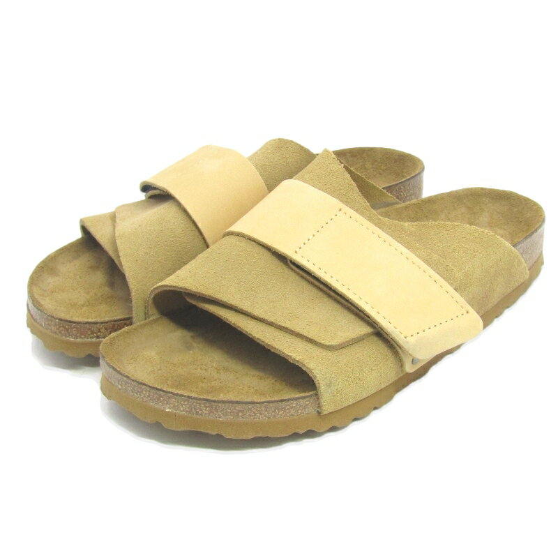 【中古】美品 BIRKENSTOCK ビルケンシュトック 39 KYOTO スエード ヌバック コンビ キョウト サンダル ナローフィット BEIGE ベージュ ウィメンズ サンダル 35005252