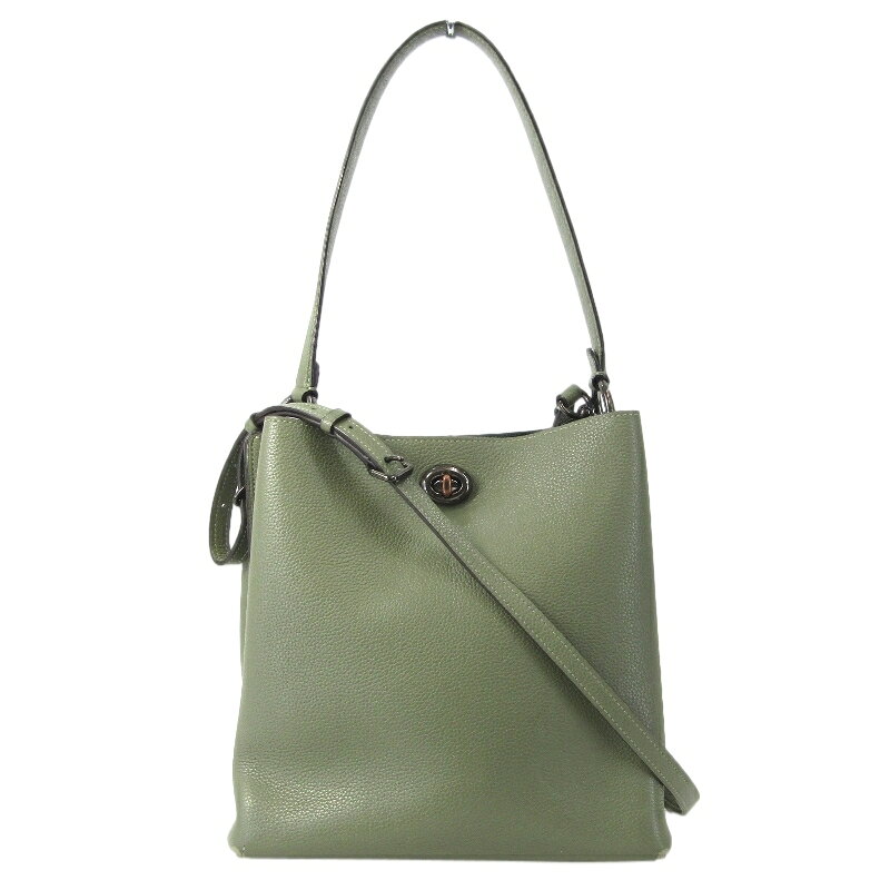 樂天商城 - 【中古】COACH コーチ チャーリー バケットバッグ 55200 Charlie Bucket Bag ハンドバッグ ショルダーバッグ グリーン ペブルレザー 2WAY バッグ 鞄 61004725