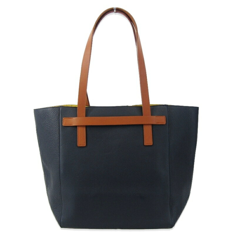 【中古】美品 Flathority フラソリティ トートバッグ デュアルハーネストートM Dual Harness Tote コインブラ マストロット社 ネイビー レザー バッグ 鞄 61004731
