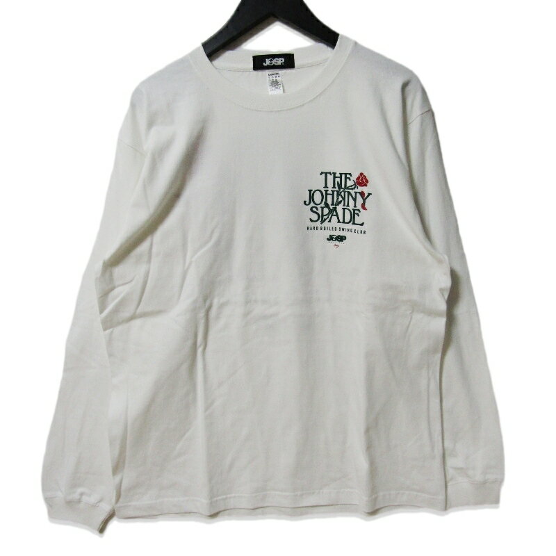 【中古】未使用 JOHNNY SPADE ジョニースペード 長袖Tシャツ HARDBOILED SWING CLUB NIGHT ROSE LONG SLEEVE TEE ホワイト 白 Lプリント ロンT コットンメンズ 27112724