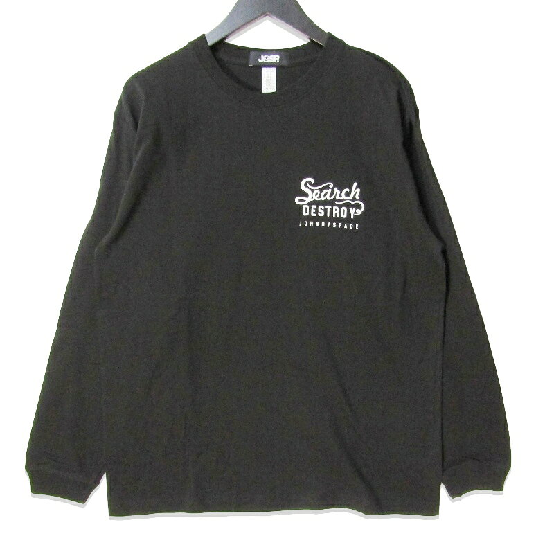 【中古】未使用 JOHNNY SPADE ジョニースペード 長袖Tシャツ SEARCH＆DESTROY LONG SLEEVE TEE プリント ロンT コットン ブラック 黒 Lメンズ 27112731