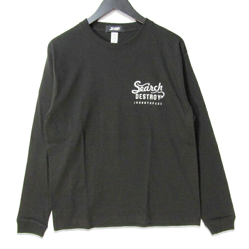 【中古】未使用 JOHNNY SPADE ジョニースペード 長袖Tシャツ SEARCH＆DESTROY LONG SLEEVE TEE プリント ロンT コットン ブラック 黒 Mメンズ 27112732
