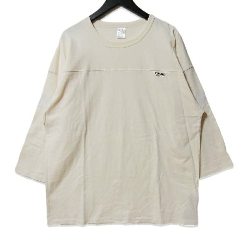 樂天商城 - 【中古】未使用 Vin&Age ヴィンアンドエイジ 七分袖Tシャツ TYPE VT11 セミワイド フットボールTee ナチュラル XLメンズ 27112745