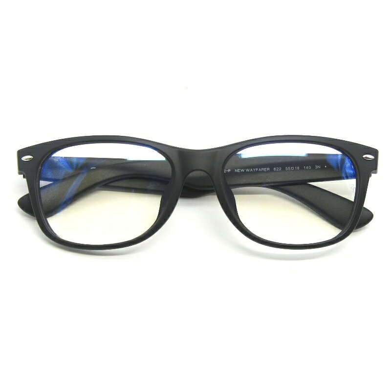 【中古】美品 Ray-Ban レイバン サングラス RB2132-F NEW WAYFARER 度入り イタリア製 ニューウェイファーラー 622 ラバーブラックウェリントン フルフィット 度入り メガネ 眼鏡 サングラス 65009791