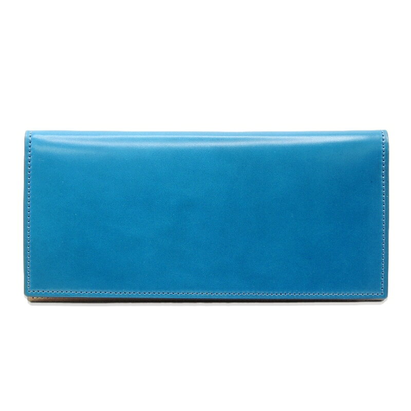 【中古】未使用 Flathority フラソリティ 長財布 FM701 水染 オイルコードバン waterOil Cordovan Long Wallet 国産 ブルー レザー 61004780