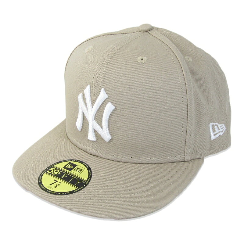 樂天商城 - 【中古】NEW ERA ニューエラ ベースボールキャップ NY ニューヨークヤンキース 7 5/8 MLB 59FIFTY 6パネル New York Yankees ベージュ 帽子 90010102