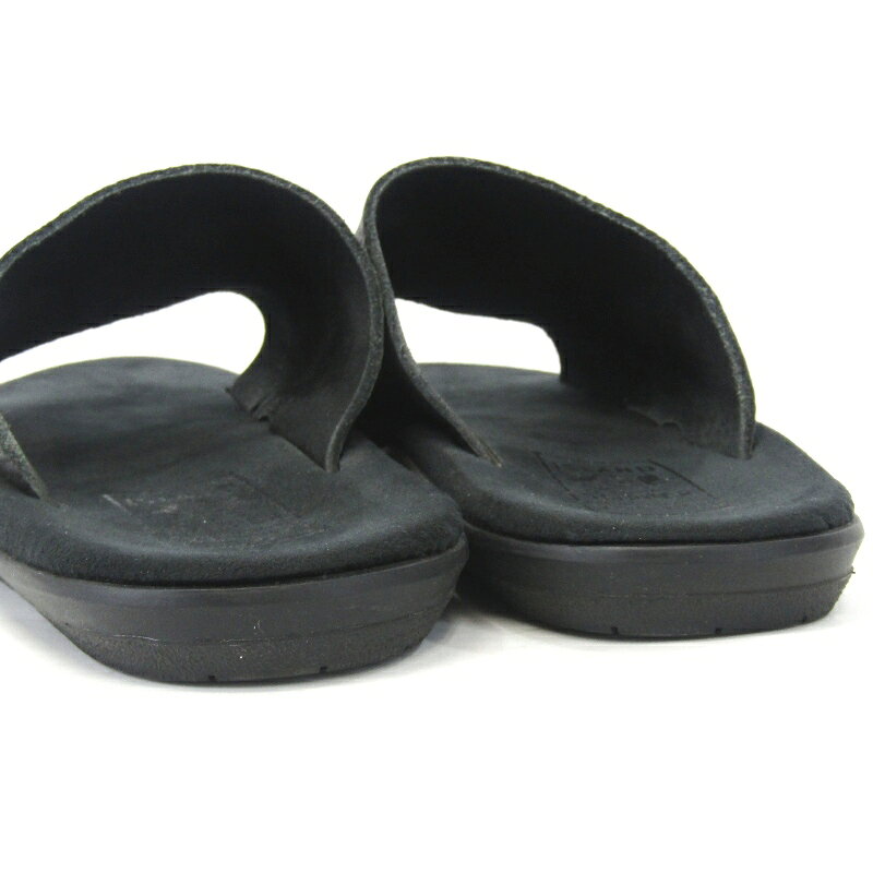 【中古】ISLAND SLIPPER × J.S.B. アイランドスリッパ US9 27cm スライドサンダル PBU705BH レザーサンダル コラボ シボ革 ブラック 黒 J SOUL BROTHERS ブラック ブルハイド サンダル 35005312