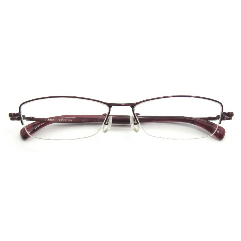 OAKLEY - 【中古】未使用 999.9 フォーナインズ メガネフレーム S-700T 日本製 レディース 7J/2007.10 スクエア ハーフリム 15 パープルマットナイロール メタル メガネ 眼鏡 サングラス 65009861