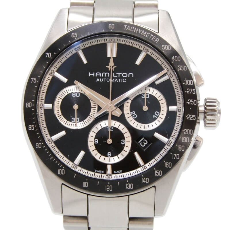 樂天商城 - 【中古】HAMILTON ハミルトン ジャズマスター パフォーマー オートクロノ H36606130 自動巻き Performer Auto Chrono 42mm ブラック 黒 H366060 H-31 クロノグラフ SS メンズ 腕時計 28011983