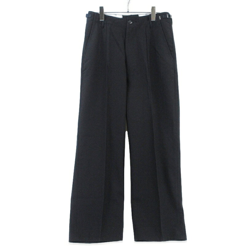 【中古】OVY オヴィ アジャスターパンツ Cotton Gabardine Barrack Dress Trousers 089 製品洗い加工 ジップフライ ブラック 黒 L メンズ 99000441