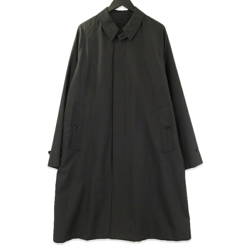 樂天商城 - 【中古】BEAMS PLUS ビームスプラス ウール バルカラーコート 11-19-1146-803 バルマカーンコート ダークブラウン Lステンカラーコート ハウンドトゥース ロングコートメンズ 71015182