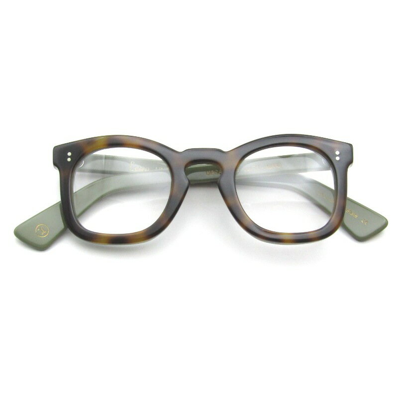 樂天商城 - 【中古】未使用 Lesca LUNETIER レスカ ルネティエ メガネフレーム DECA 8mm フランス製 デカ Upcycling acetate 71 デミ/オリーブスクエア/ティアドロップ メガネ 眼鏡 サングラス 65009953