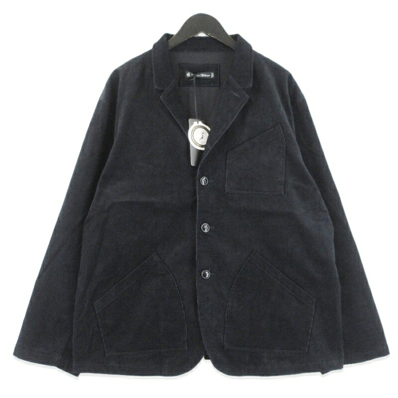 樂天商城 - 【中古】未使用 UPSCAPE AUDIENCE アップスケープオーディエンス コーディロイジャケット AUD7344 14W コットン ブラック 黒 L マンチェスター 3ボタン ロガージャケット メンズ 70017526