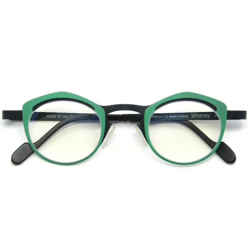 樂天商城 - 【中古】未使用 ANNE ET VALENTIN アンバレンタイン メガネフレーム Whitney フランス製 ホイットニー A141 ダークグリーン/グリーンオーバル シートメタル メタル メガネ 眼鏡 サングラス61004923
